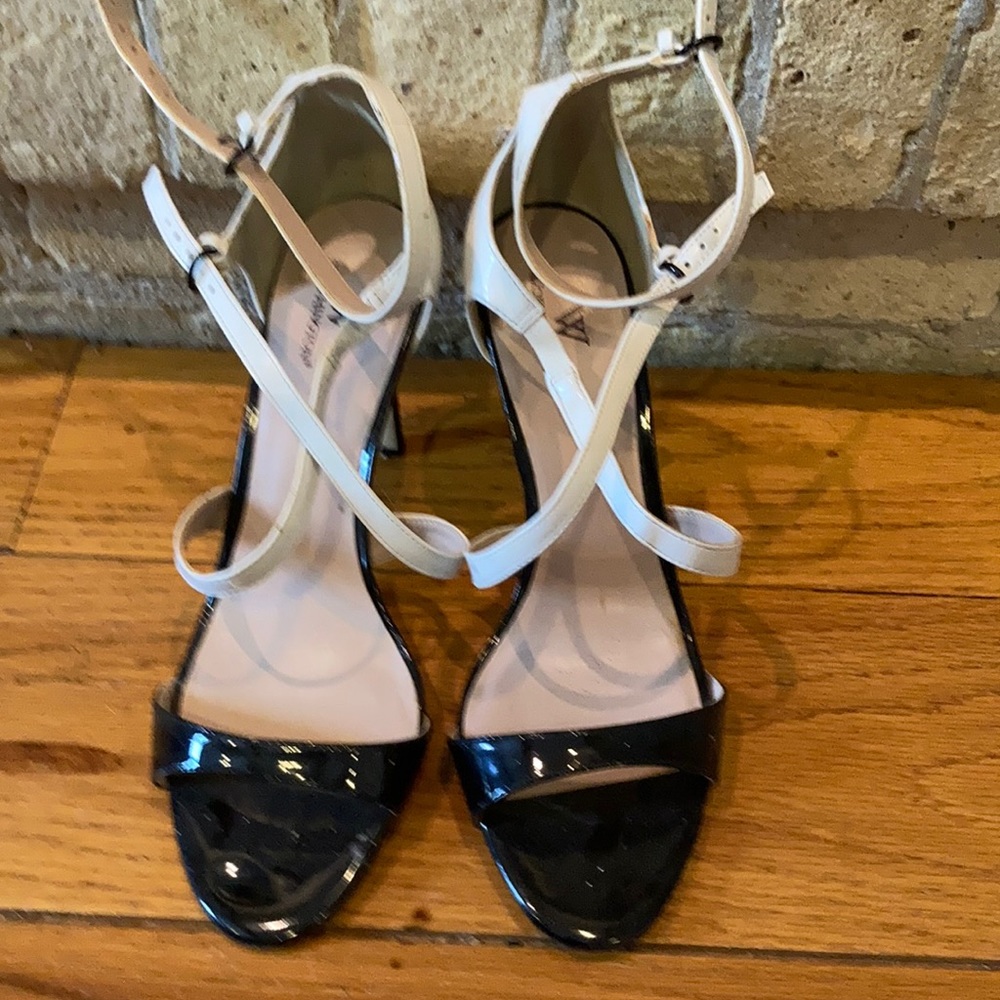 Worthington two tone black and white strappy high heels